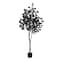 6ft. Pre-Lit Artificial Halloween Black Eucalyptus Tree with 300 Orange & Purple LED Lights